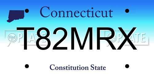 T82MRX Connecticut License Plate
