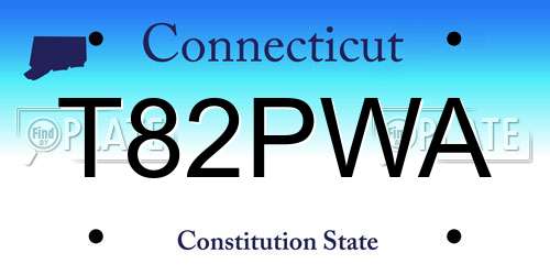 T82PWA Connecticut License Plate