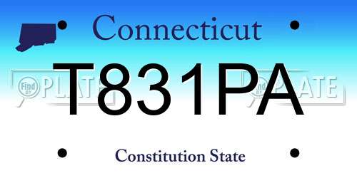 T831PA Connecticut License Plate