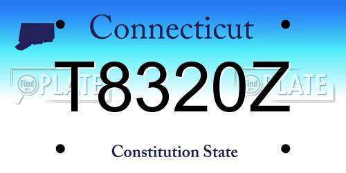T8320Z Connecticut License Plate