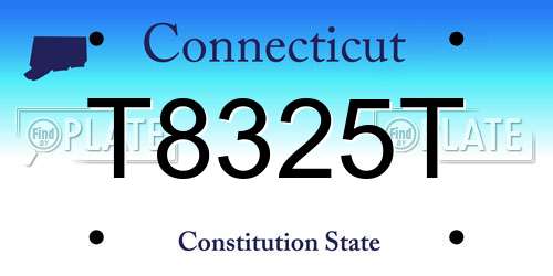 T8325T Connecticut License Plate