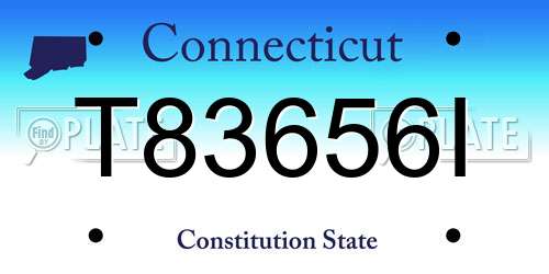 T83656I Connecticut License Plate