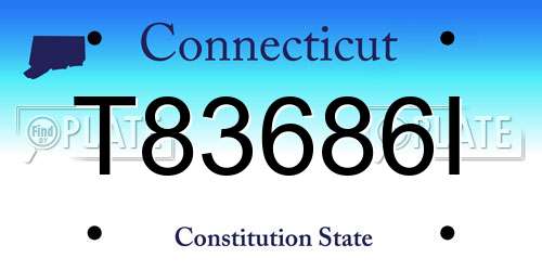T83686I Connecticut License Plate