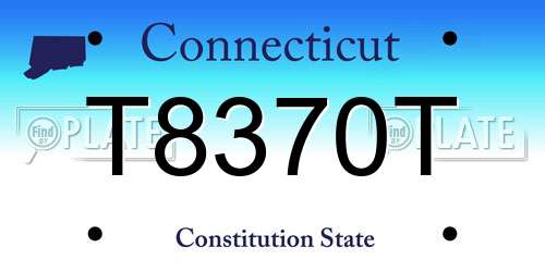 T8370T Connecticut License Plate