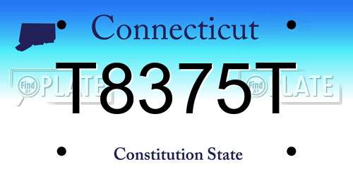 T8375T Connecticut License Plate