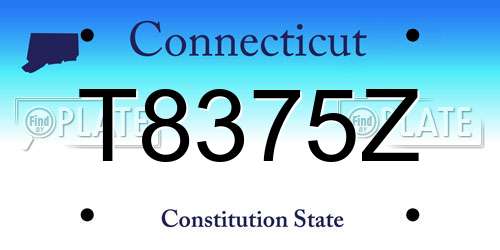 T8375Z Connecticut License Plate