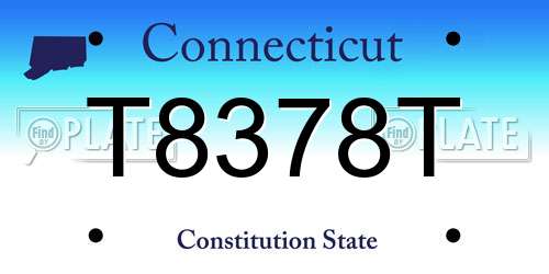 T8378T Connecticut License Plate