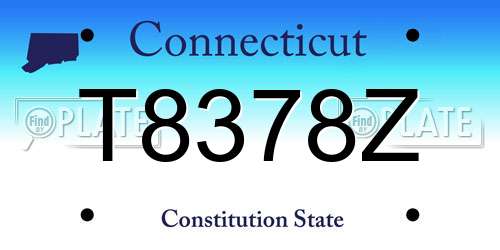 T8378Z Connecticut License Plate
