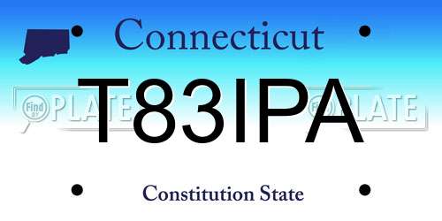 T83IPA Connecticut License Plate