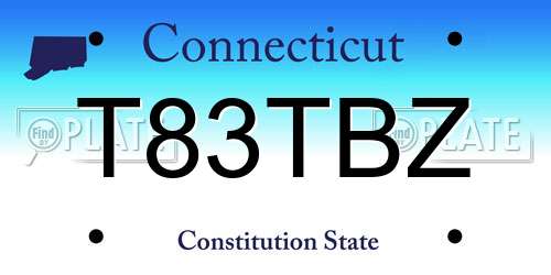 T83TBZ Connecticut License Plate