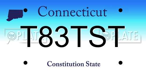 T83TST Connecticut License Plate