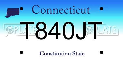 T840JT Connecticut License Plate