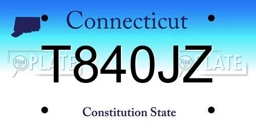T840JZ Connecticut License Plate