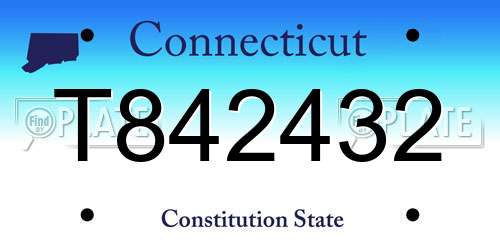 T842432 Connecticut License Plate