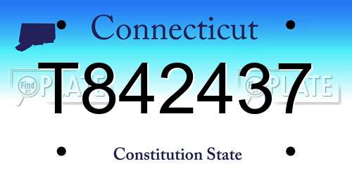 T842437 Connecticut License Plate