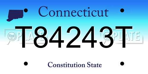 T84243T Connecticut License Plate