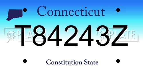 T84243Z Connecticut License Plate