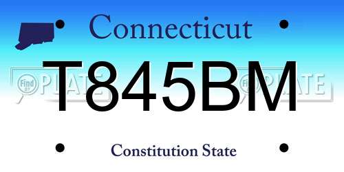 T845BM Connecticut License Plate