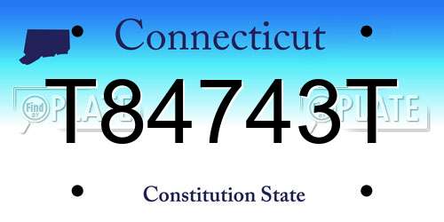 T84743T Connecticut License Plate