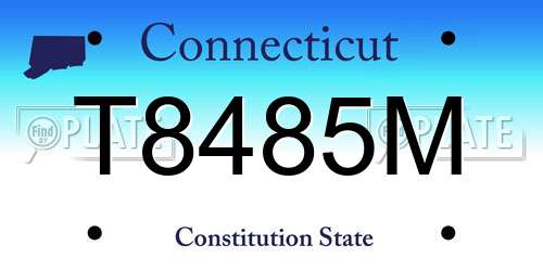T8485M Connecticut License Plate