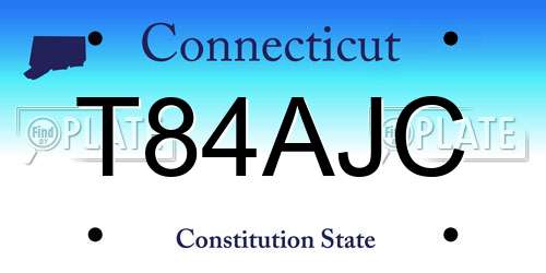 T84AJC Connecticut License Plate
