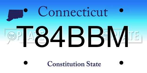 T84BBM Connecticut License Plate