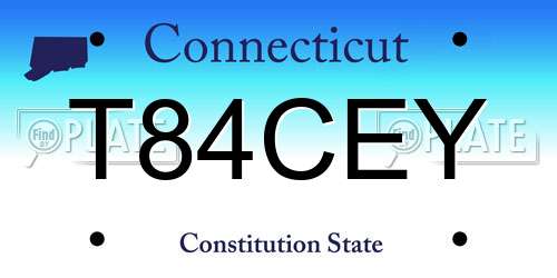 T84CEY Connecticut License Plate