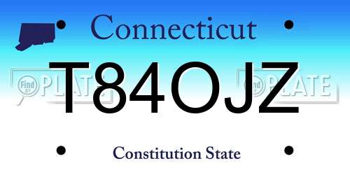 T84OJZ Connecticut License Plate