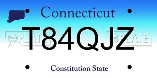 T84QJZ Connecticut License Plate