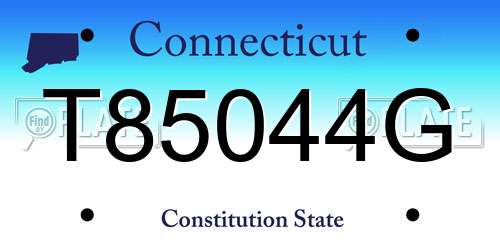 T85044G Connecticut License Plate