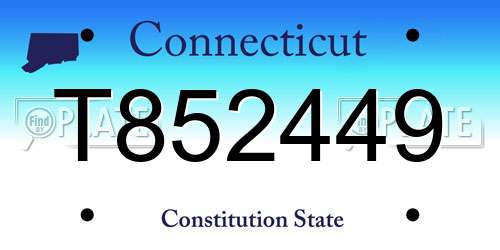 T852449 Connecticut License Plate