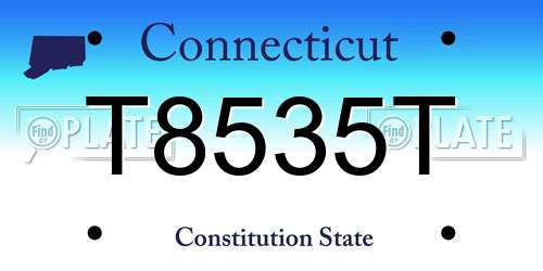 T8535T Connecticut License Plate