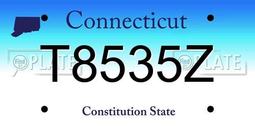 T8535Z Connecticut License Plate
