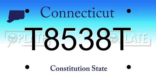 T8538T Connecticut License Plate