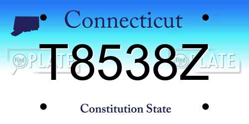 T8538Z Connecticut License Plate