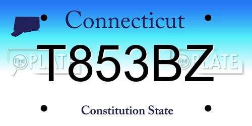 T853BZ Connecticut License Plate