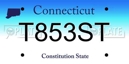T853ST Connecticut License Plate