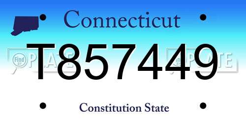 T857449 Connecticut License Plate