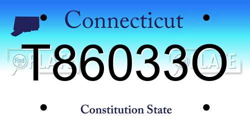 T86033O Connecticut License Plate
