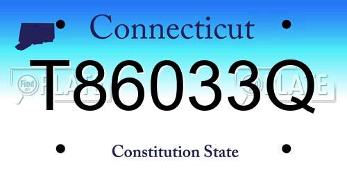 T86033Q Connecticut License Plate