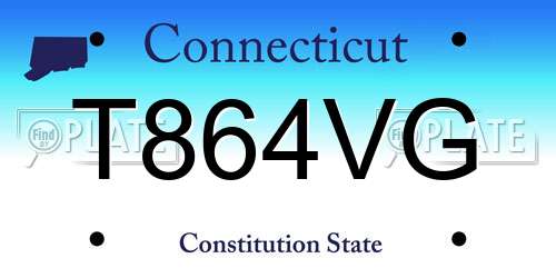 T864VG Connecticut License Plate