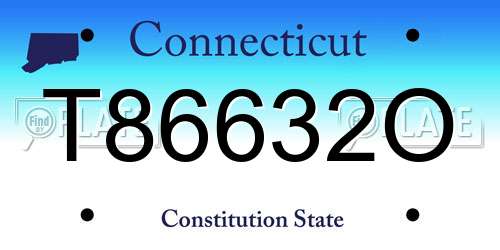 T86632O Connecticut License Plate