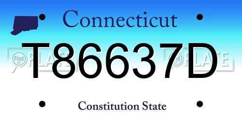 T86637D Connecticut License Plate