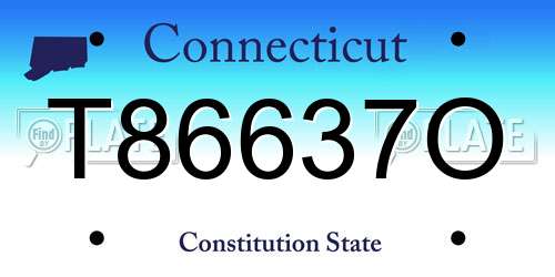 T86637O Connecticut License Plate