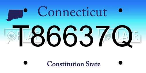 T86637Q Connecticut License Plate