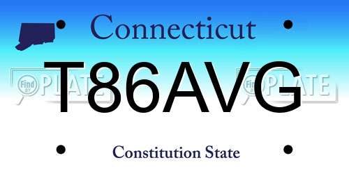 T86AVG Connecticut License Plate