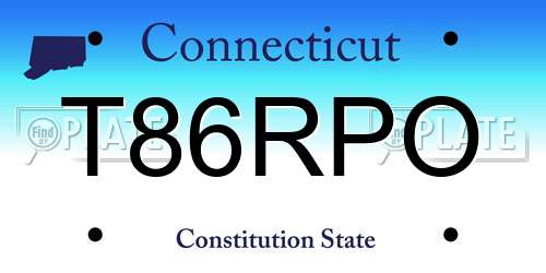 T86RPO Connecticut License Plate