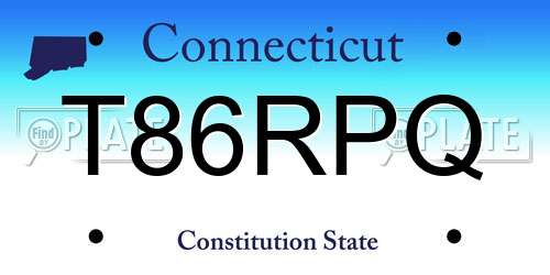 T86RPQ Connecticut License Plate