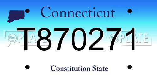 T870271 Connecticut License Plate