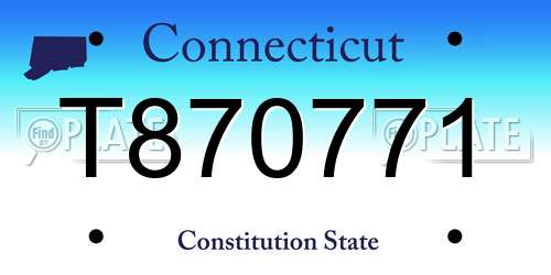 T870771 Connecticut License Plate